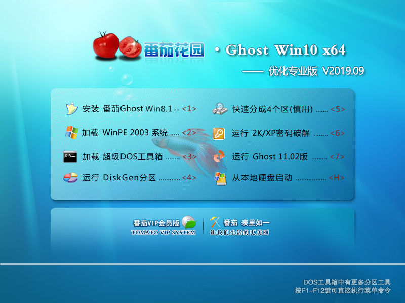 番茄花园Ghost Win10 64位 优化专业版v2019.09
